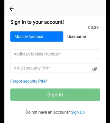 Sign in using your registered mobile number.