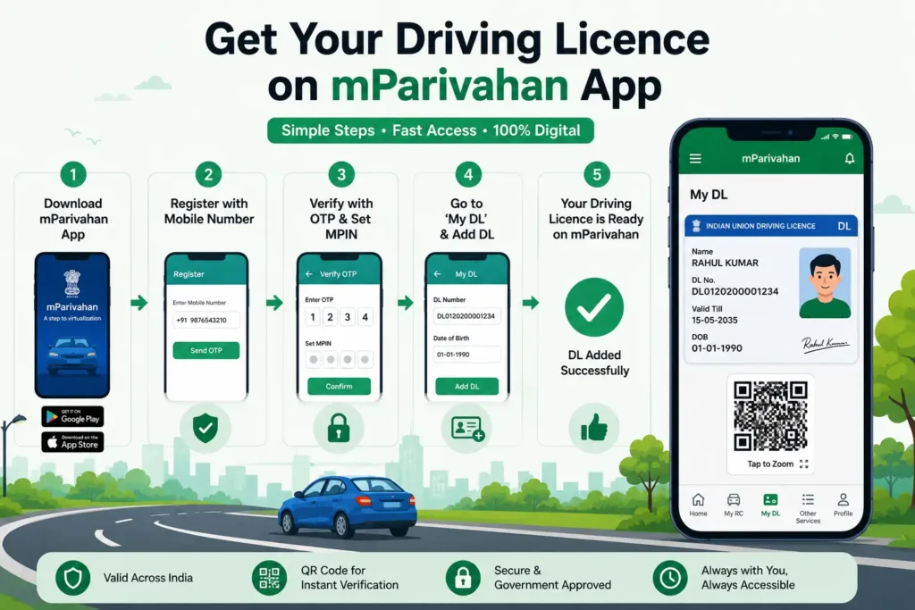 Download Driving Licence via mParivahan App