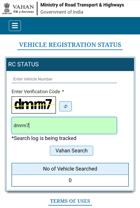 Check Duplicate RC Application Status